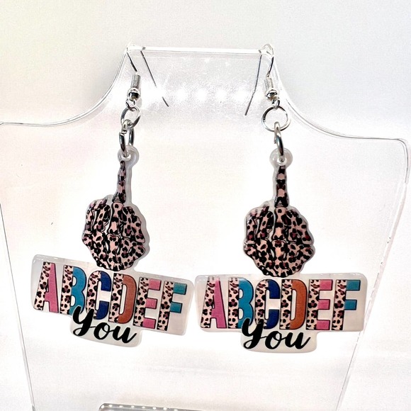 Angry ABC Earrings - Funny Earrings - Statement Earrings - Attitude Earrings - Picture 1 of 8